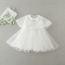 Cute Baby White Fluffy Dress Two-piece Set