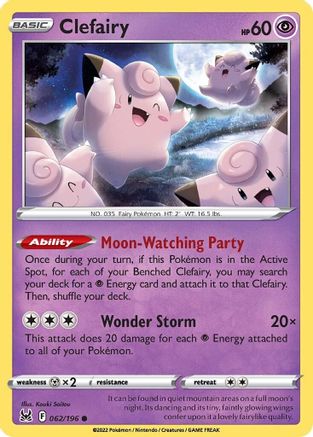 Clefairy 062/196 - SWSH11 Lost Origin Reverse Holofoil