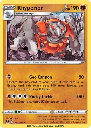 Rhyperior 091/196 - SWSH11 Lost Origin