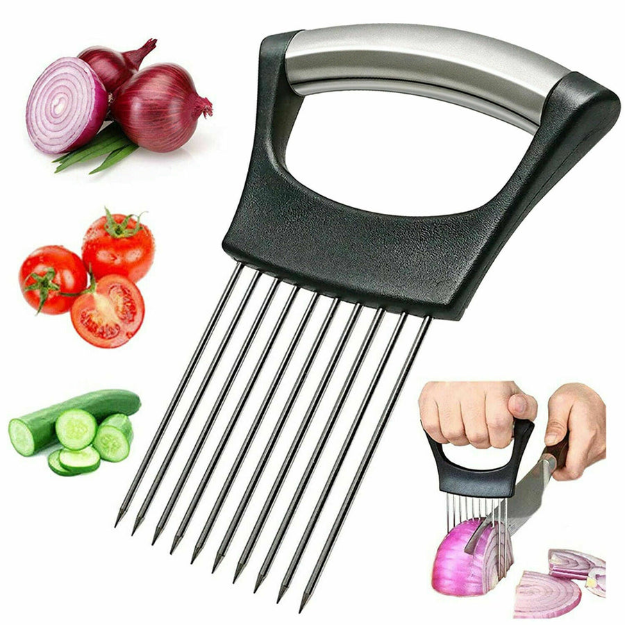 Food Slice Assistant Stainless Steel Onion and Tomato Slicer