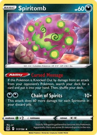 Spiritomb 117/196 - SWSH11 Lost Origin Reverse Holofoil