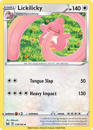 Lickilicky 139/196 - SWSH11 Lost Origin Reverse Holofoil