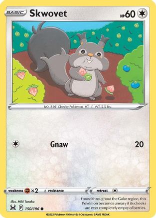 Skwovet 150/196 - SWSH11 Lost Origin Reverse Holofoil