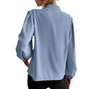 Solid Color Round Neck Long Sleeve Women's Shirt for Commute Style