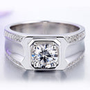Couple Diamond Ring Silver Gold Plated