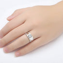 Couple Diamond Ring Silver Gold Plated