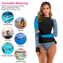 Women 2 Piece Long Sleeve Swimsuit Swim Shirt Bathing Wetsuit Printed Surfing Swimwear Top