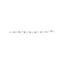 10K White Gold 4.0 Cttw Champagne and White Diamond Floral Cluster and Station Link Bracelet (H-I Color, SI2-I1 Clarity) - 7" Inches