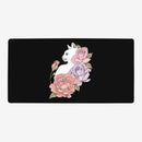 White Cat And Roses Playmat