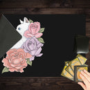 White Cat And Roses Playmat