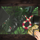 Snake Under Monstera Leaves Playmat