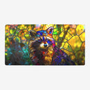 Rainbow Raccoon Stained Glass Playmat