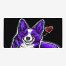 Blacklight Corgi Playmat
