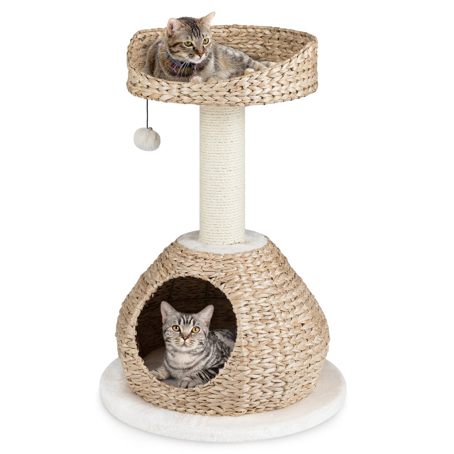 28 Inches Hand-Made Cat Tree Tower with Jump Platform
