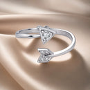 925 Sterling Silver White Gold Plated Pavé CZ Rings for Women