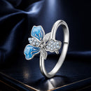 925 Sterling Silver Opal Enamel Ring for Women
