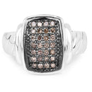 0.22 Carat Genuine Champagne Diamond .925 Sterling Silver Ring