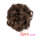 Fluffy Drawstring Curly Hair Bun Hair Set