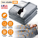Electric Heated Twin Size Fleece Heated Blanket with 10 Heating Levels 10 Hours Auto Off Machine Washable for Home Office Usage 62x84in