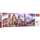 Panorama 500 Piece Jigsaw Puzzle, Piazza Navona, Rome, Italy, Fountain of the Four Rivers, European Cities Puzzle, Adult Puzzles, Trefl 29501