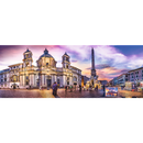 Panorama 500 Piece Jigsaw Puzzle, Piazza Navona, Rome, Italy, Fountain of the Four Rivers, European Cities Puzzle, Adult Puzzles, Trefl 29501