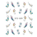 Butterfly Flower Water Transfer Decal Nail Sticker