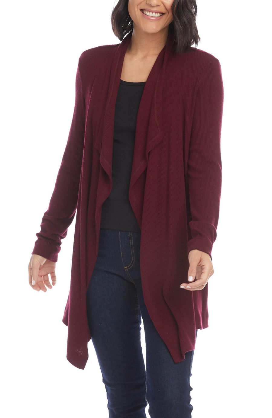 Karen Kane Womens Drape Front Cardigan Sweater