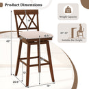 Counter Height Swivel Bar Stools with Upholstered Seat - Set of 2