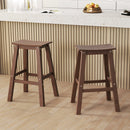 29 Inch HDPE Patio Bar Stool Set of 2 Armless Saddle Stools