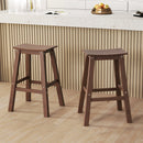 29 Inch HDPE Patio Bar Stool Set of 2 Armless Saddle Stools
