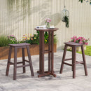 29 Inch HDPE Patio Bar Stool Set of 2 Armless Saddle Stools