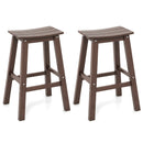 29 Inch HDPE Patio Bar Stool Set of 2 Armless Saddle Stools