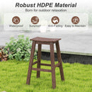 29 Inch HDPE Patio Bar Stool Set of 2 Armless Saddle Stools
