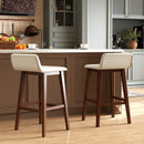 29 Inch Low-Back High-Top Chairs with Padded Seat and Rubber Wood Legs
