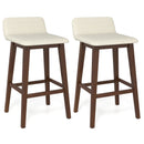 29 Inch Low-Back High-Top Chairs with Padded Seat and Rubber Wood Legs
