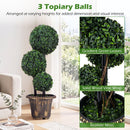 29 Inches Artificial Boxwood Topiary Tree Triple Ball Shrubs