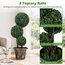 29 Inches Artificial Boxwood Topiary Tree Triple Ball Shrubs