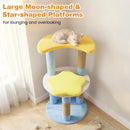 29 Inches Cute Modern Cat Tree with Star and Moon Shaped Platforms