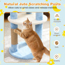 29 Inches Cute Modern Cat Tree with Star and Moon Shaped Platforms