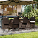 29 Inches Patio 360¬∞ Swivel Bar Stool with Cross-Woven Armrests and Seat Cushion-White