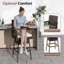 29 Inches Patio 360¬∞ Swivel Bar Stool with Cross-Woven Armrests and Seat Cushion-White