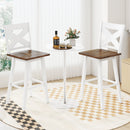 29" Rubberwood Swivel Barstools Set of 2 with Backrest and Large Seat