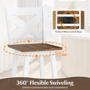 29" Rubberwood Swivel Barstools Set of 2 with Backrest and Large Seat