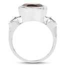 3.56 Carat Genuine Smoky Quartz .925 Sterling Silver Ring