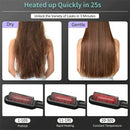 2 In 1 Hair Straightener Hot Comb Curling Brush
