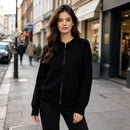 Casual Versatile Solid-color Zip-up Knit Cardigan Jacket