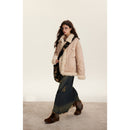 Women's Patchwork Plush Cotton-padded Clothes Retro Loose Cotton Coat
