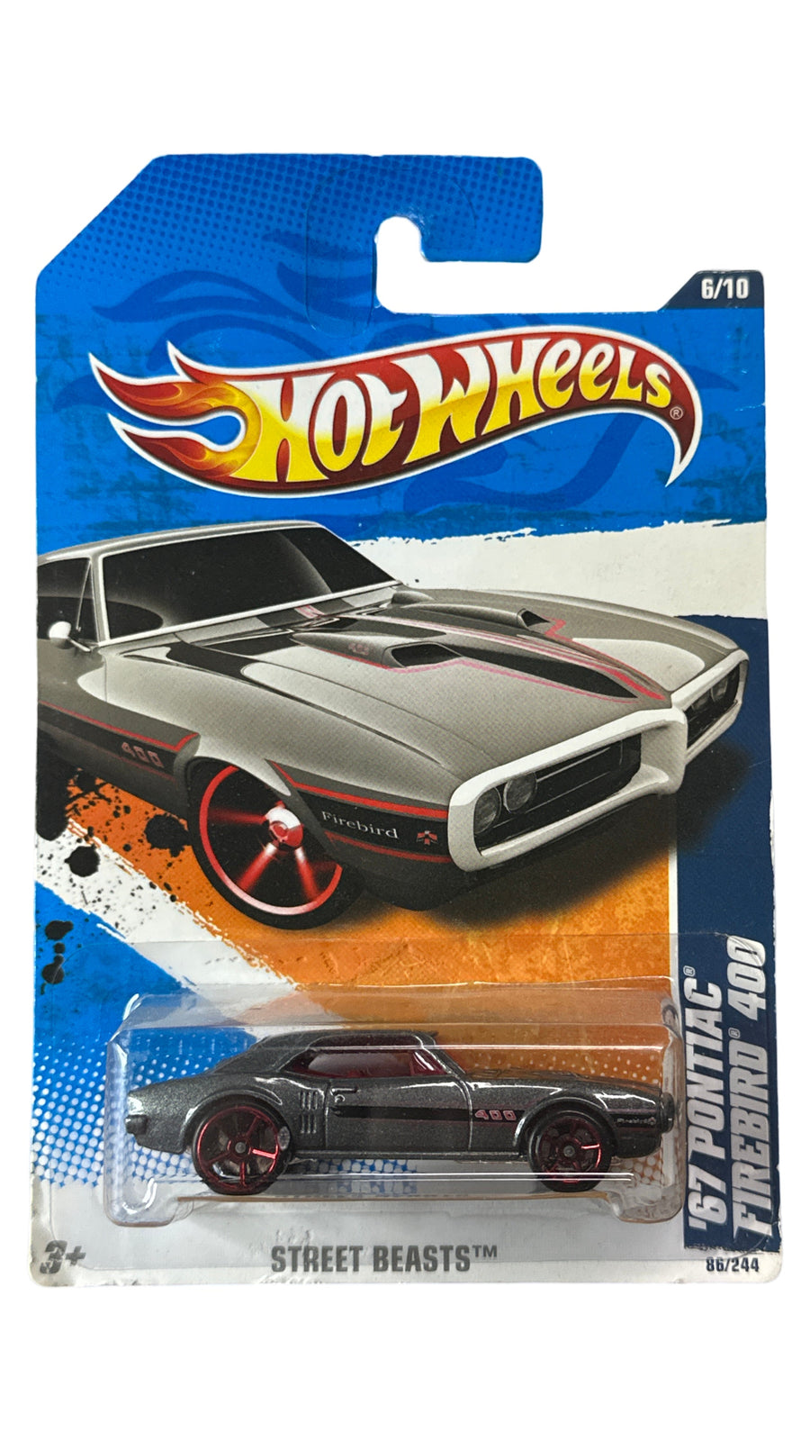 Hot Wheels (2011) Street Beasts '67 Pontiac Firebird 400 86/244, Dark Gray