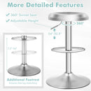 Modern Swivel Adjustable Height Bar Stool with Footrest for Pub Bistro Kitchen Dining
