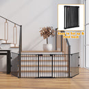 115 Inch Length 5 Panel Adjustable Wide Fireplace Fence-Black